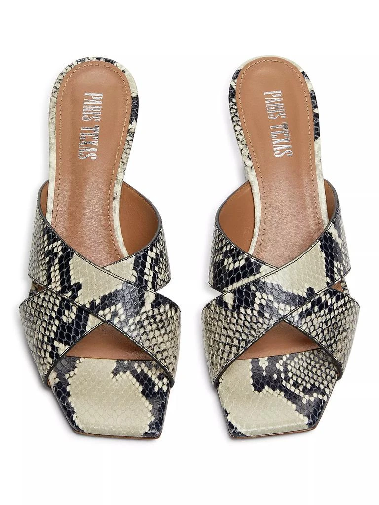 Paris Texas Python-Print Leather Mules 4