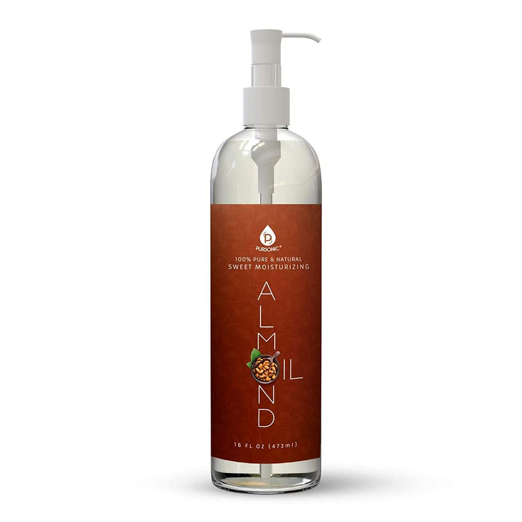 PURSONIC 100% Natural Sweet Almond oil- for Aromatherapy, Essential oils, Moisturizing, and Massage 1