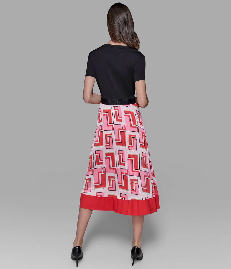 Karl Lagerfeld Paris PRINTED PLEATED DRESS-PARFAIT MULTI