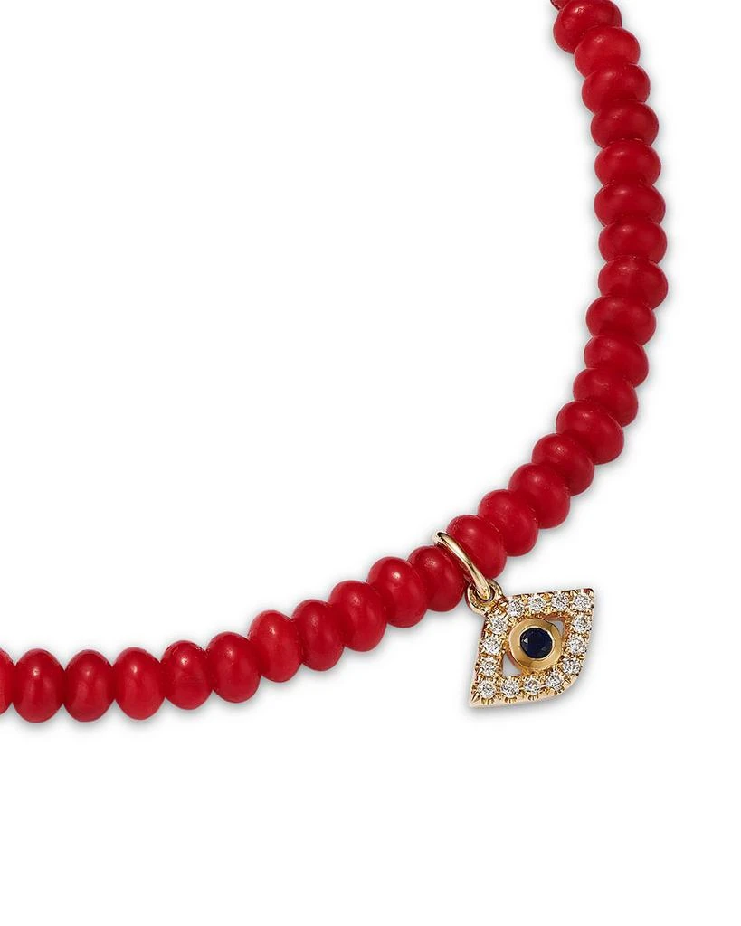 Sydney Evan 14K Yellow Gold Tiny Bezel Evil Eye Charm Bracelet 3