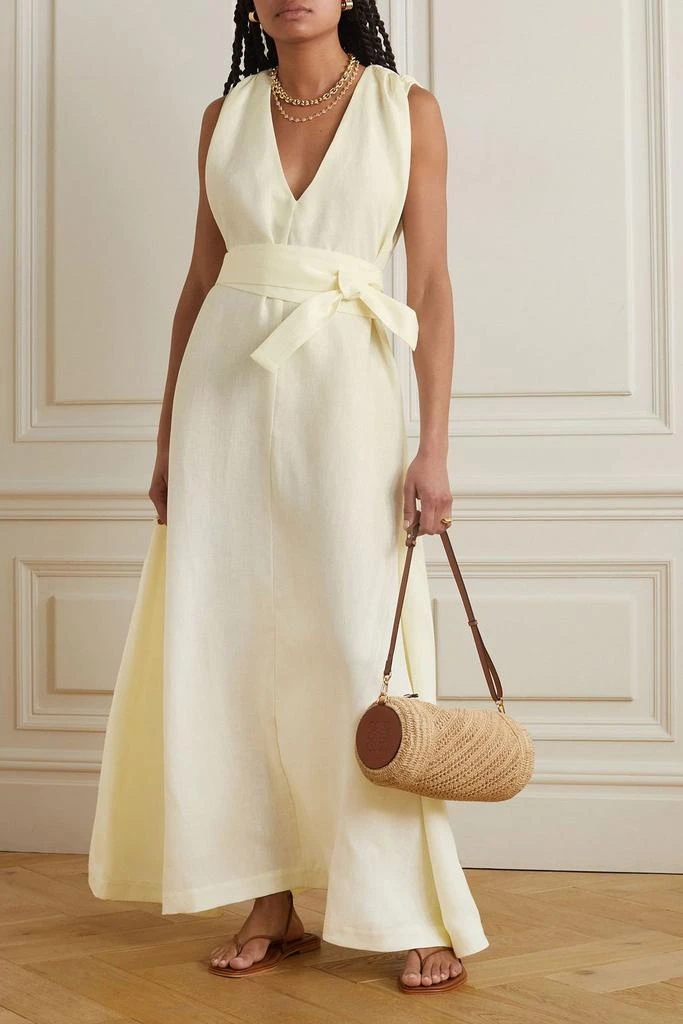 Bondi Born Marigot belted linen maxi dress 2