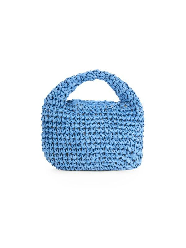 Hat Attack Petite Straw Crescent Top Handle Bag 1