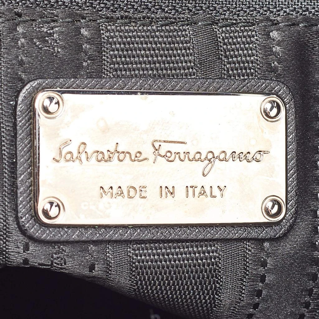 Salvatore Ferragamo Salvatore Ferragamo Black Leather Gancini Romana Hobo 9