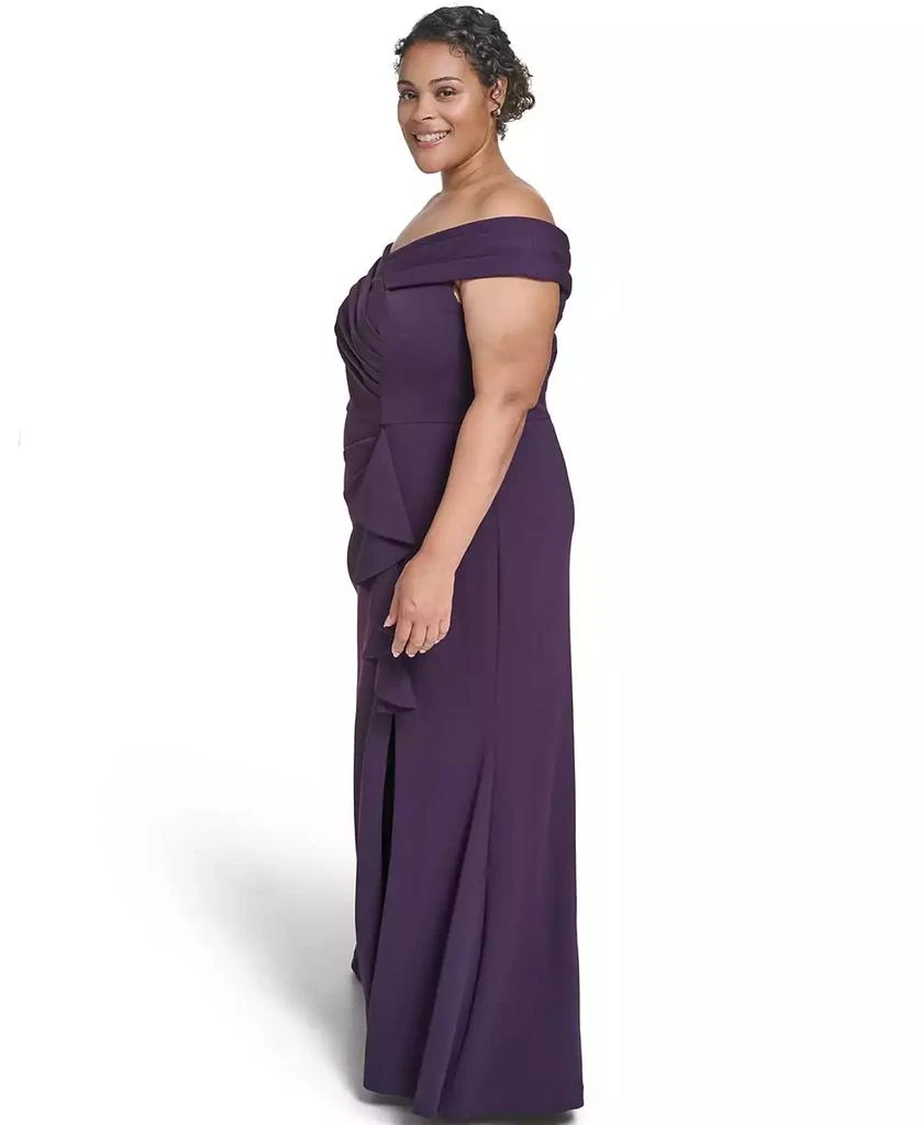 Plus Size Off Shoulder Pleated Ruffle Gown  On Sale Now with Up to 81% Off  | Discover Exclusive Deals & Savings at BeyondStyle  Authentic Eliza J  dress|women's fashion|dresses with Limited-Time