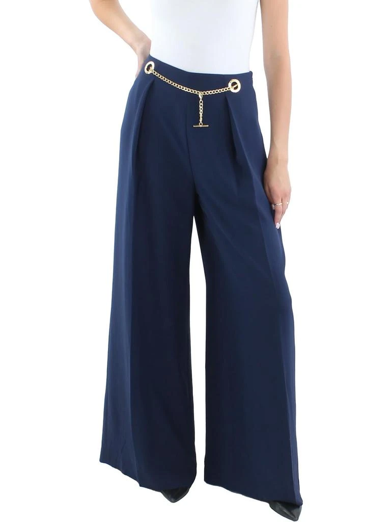 VTG Lauren Ralph Lauren Women's Black Silk Wide Leg High Waist Pants Size 8