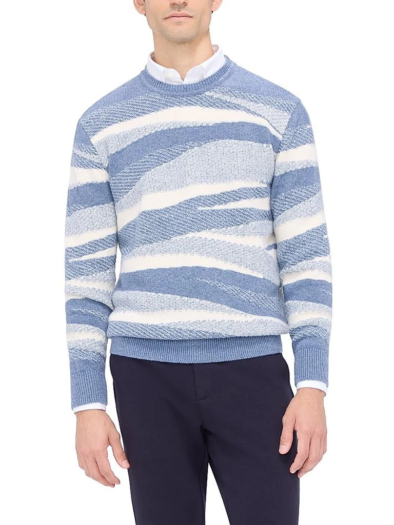 BUGATCHI Textured Stripe Crewneck Sweater 3