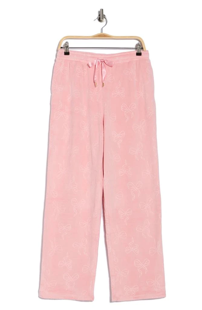 JACLYN Embossed Bow Velour Pants 3