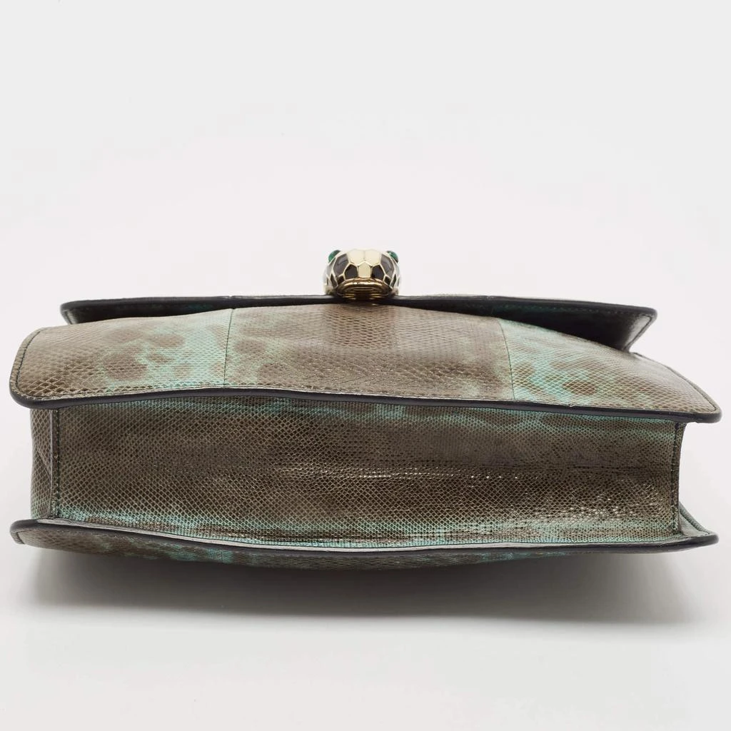 BVLGARI Bvlgari Green/Black Karung Serpenti Forever Flap Shoulder Bag 7