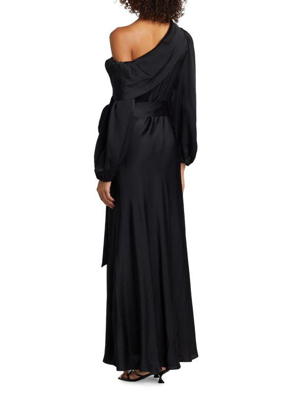 Tanya Taylor Georgiabeth Asymmetrical Satin Dress