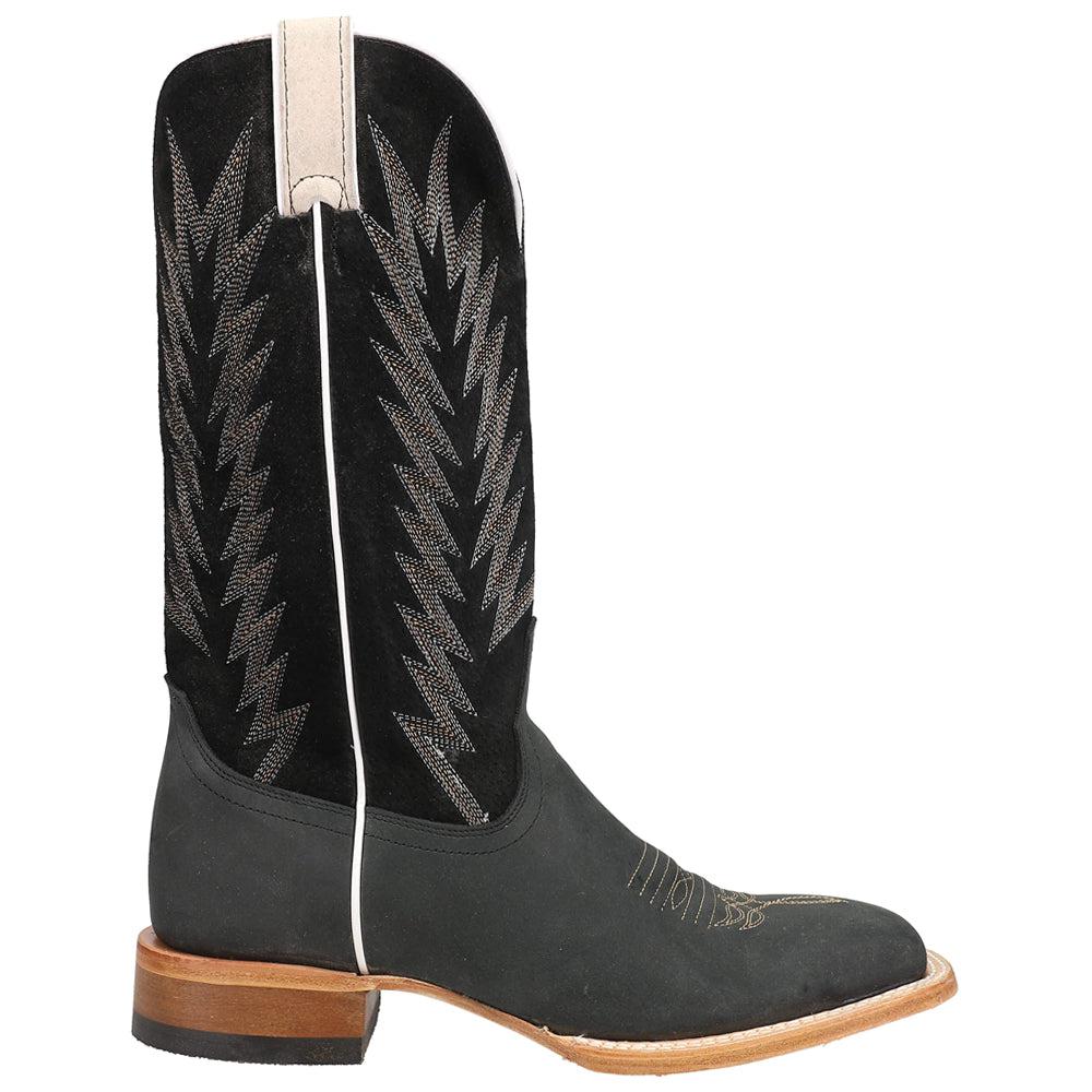 Justin Boots Hombre Embroidered Wide Square Toe Cowboy Boots