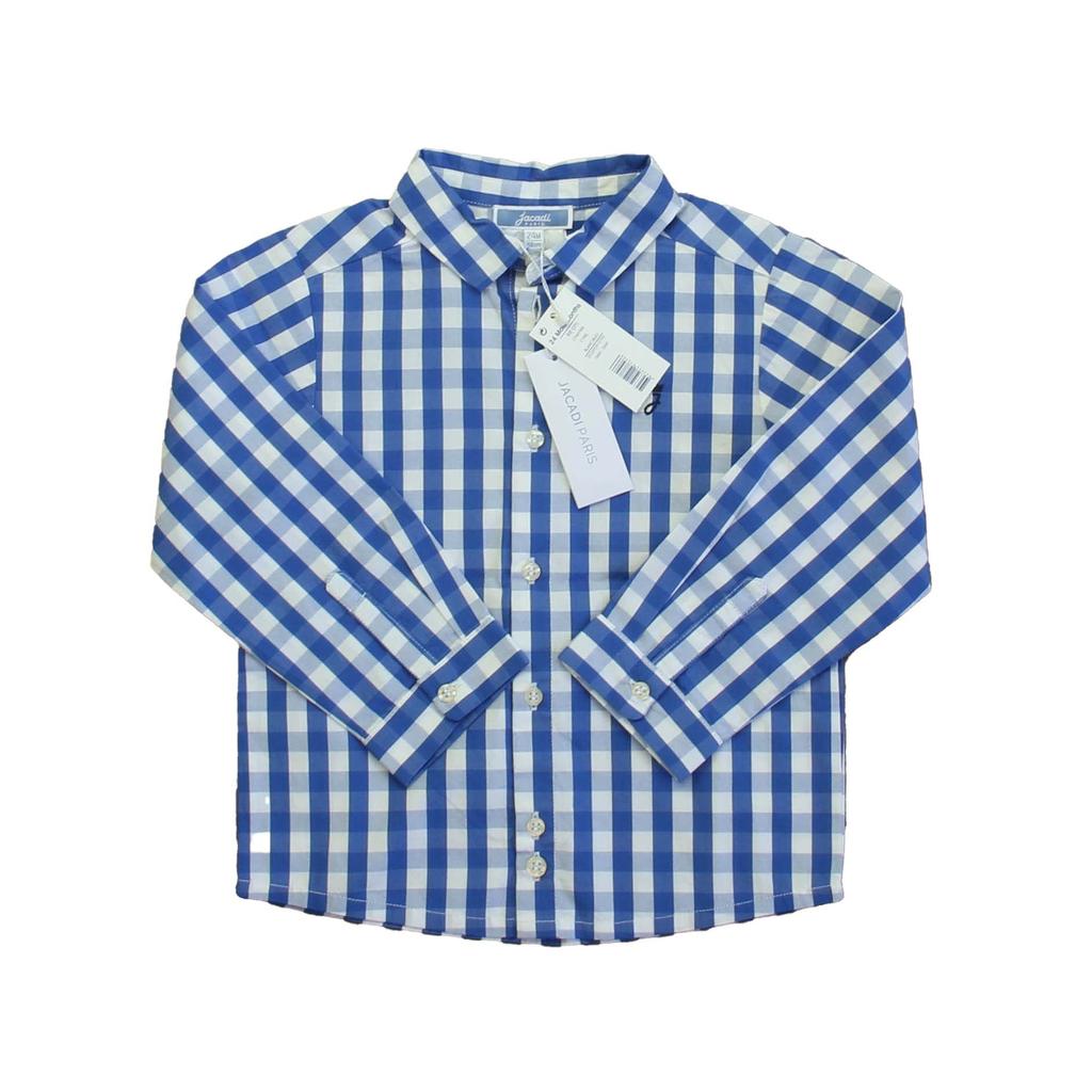 Jacadi Boys Blue | White Button Down Long Sleeve