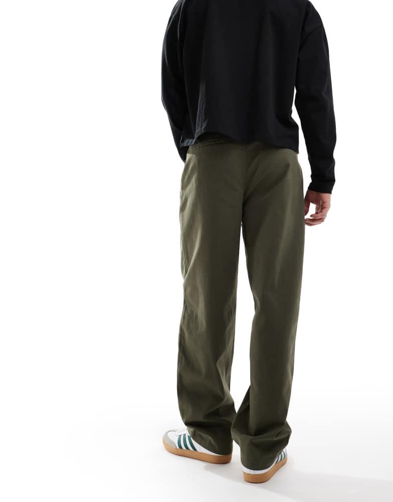 Only & Sons ONLY & SONS pleated wide leg trouser in khaki