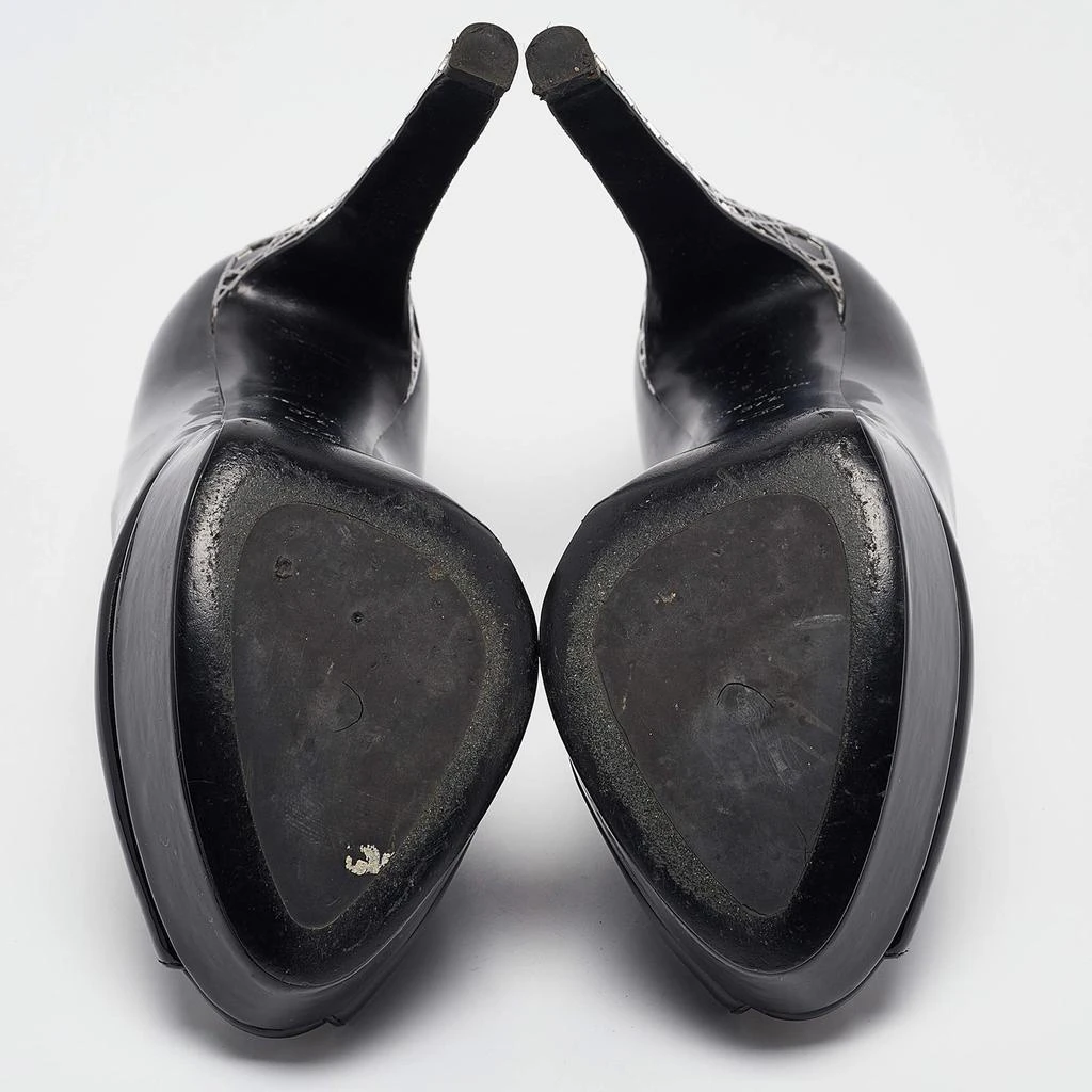 Dior Dior Black Patent Leather Miss Dior Peep Toe Pumps Size 37.5 6