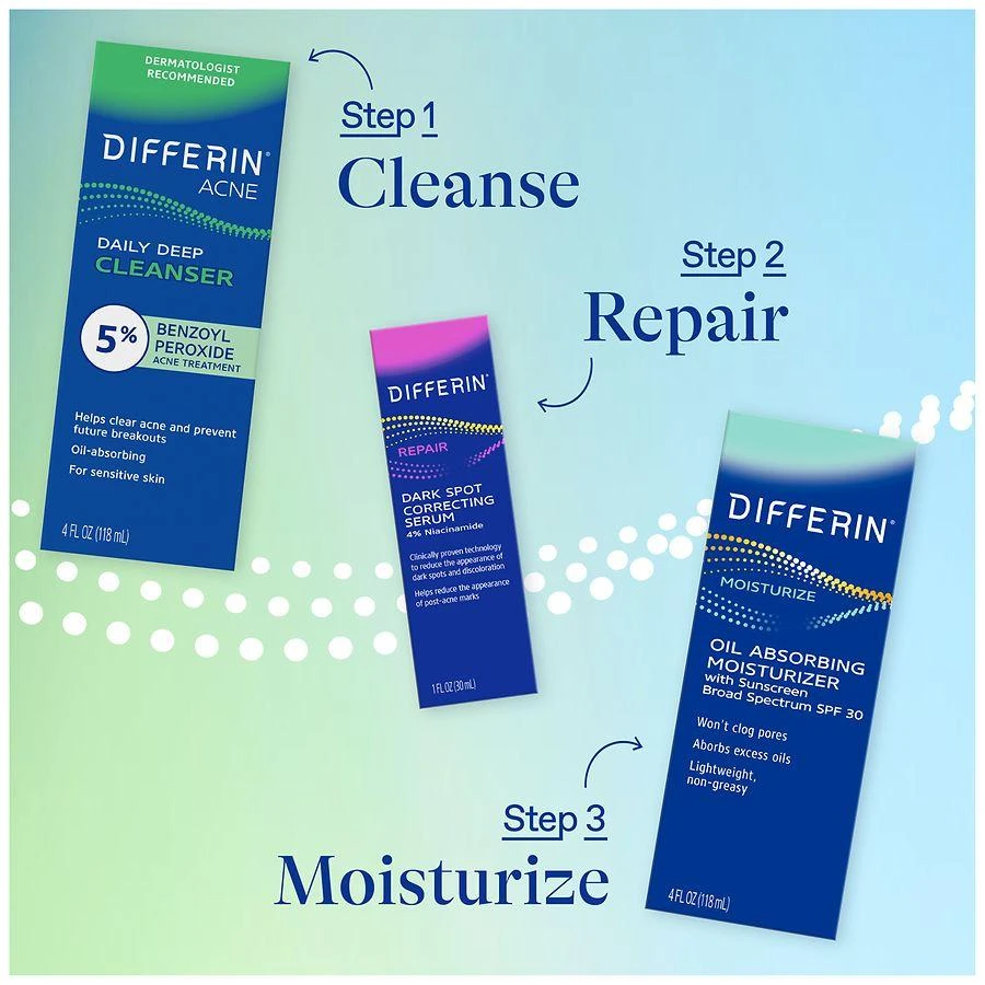 Differin Daily Deep Cleanser for Sensitive Skin with 5% Benzoyl Peroxide Acne Treatment 3