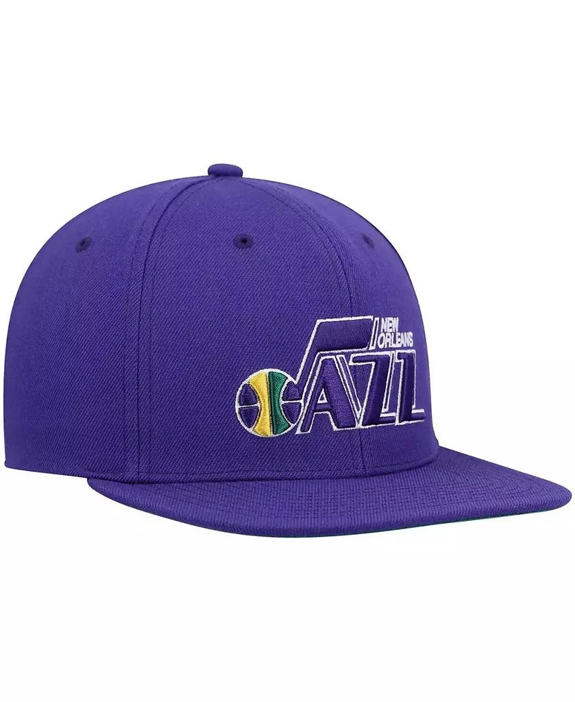 Mitchell & Ness Men's Purple New Orleans Jazz Hardwood Classics Team Ground 2.0 Snapback Hat 2