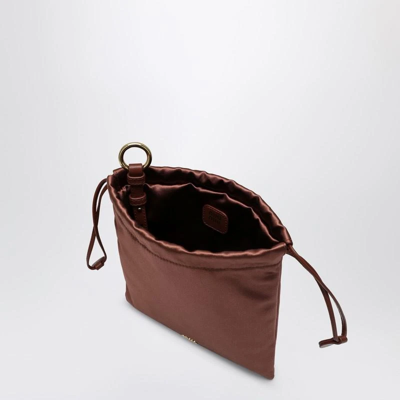 Miu Miu Cocoa-coloured satin pouch 4