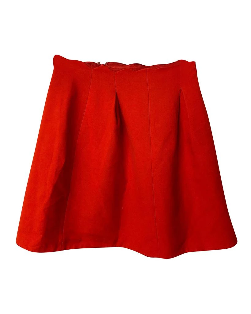 Claudie Pierlot Scalloped Skirt in Red Viscose 4