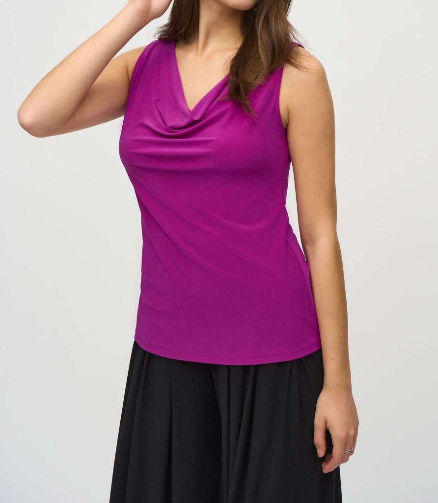 JOSEPH RIBKOFF Joseph Ribkoff - Cowl Neck Sleeveless Fitted Camisole Top
