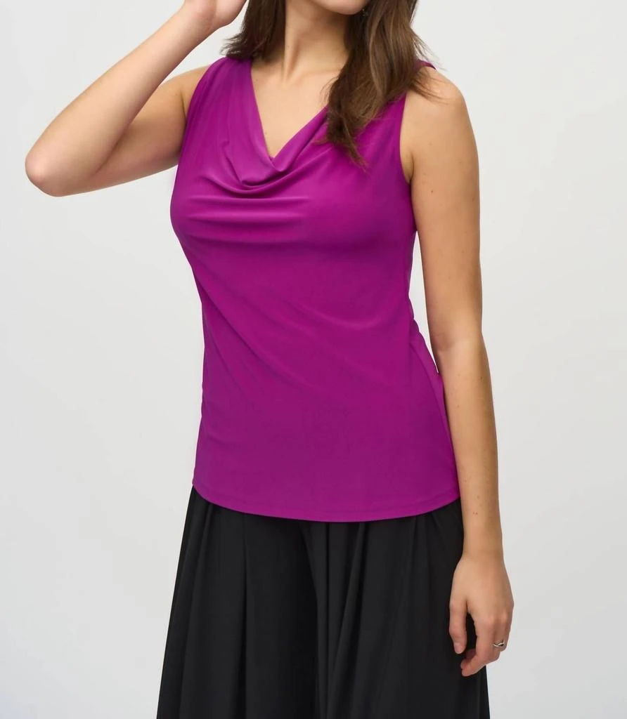 JOSEPH RIBKOFF Joseph Ribkoff - Cowl Neck Sleeveless Fitted Camisole Top 1