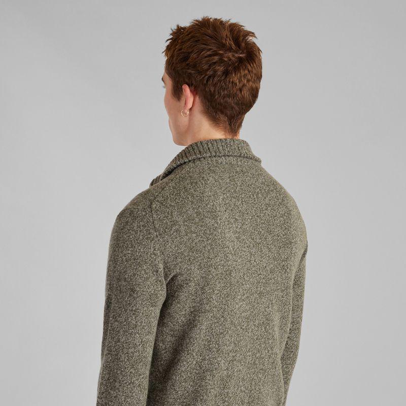 L'Exception Paris Recycled wool trucker neck sweater Khaki L'EXCEPTION PARIS