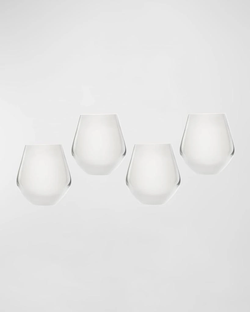 Godinger Meridian Stemless Wine Glasses, White - Set of 4 1