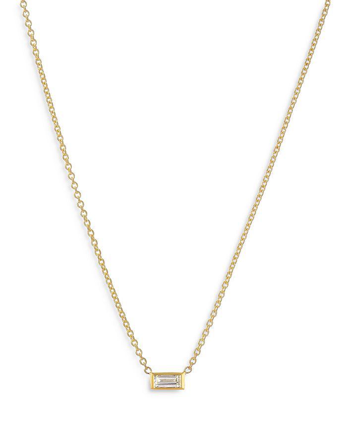 Zoe Lev 14K Yellow Gold Diamond Baguette Necklace, 18"