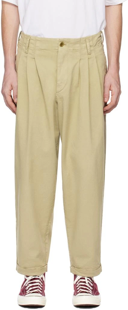YMC YOU MUST CREATE Beige Peg Trousers 1