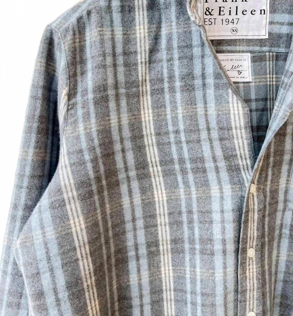 Frank & Eileen Eileen Relaxed Button-Up Shirt In Grey Cream Plaid 2