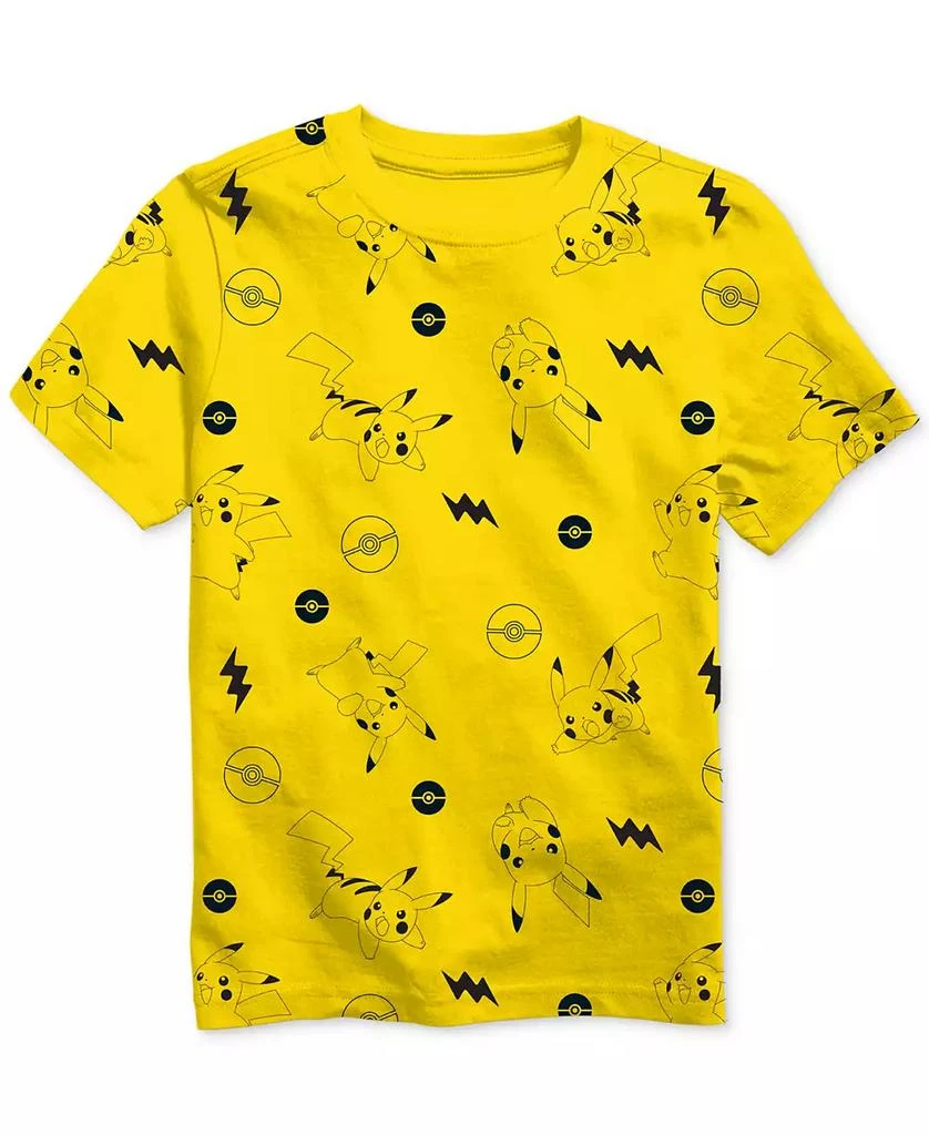 Pokemon Pokémon Big Boys Pikachu All Over Print Crewneck T-Shirt 1