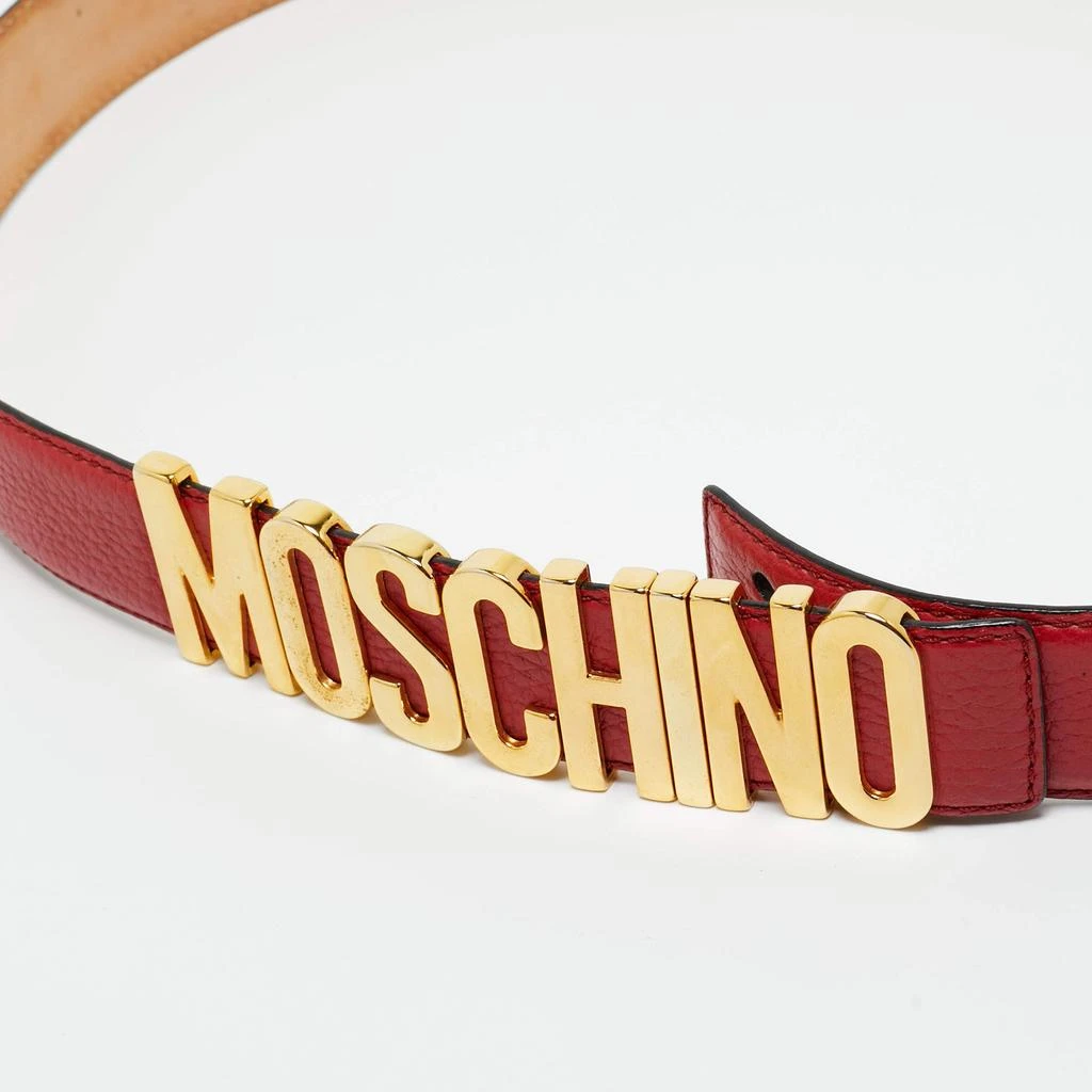 Moschino Moschino Red Leather Classic Logo Waist Belt 3
