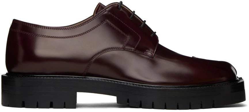 MAISON MARGIELA Burgundy Tabi County Lace-Up Oxfords 1