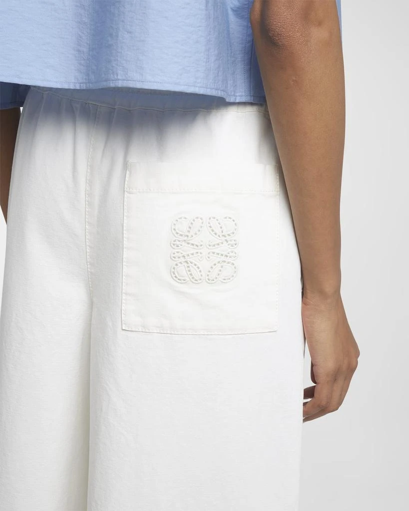 Loewe x Paula Ibiza Anagram Drawstring Wide Leg Cropped Denim Trousers 7