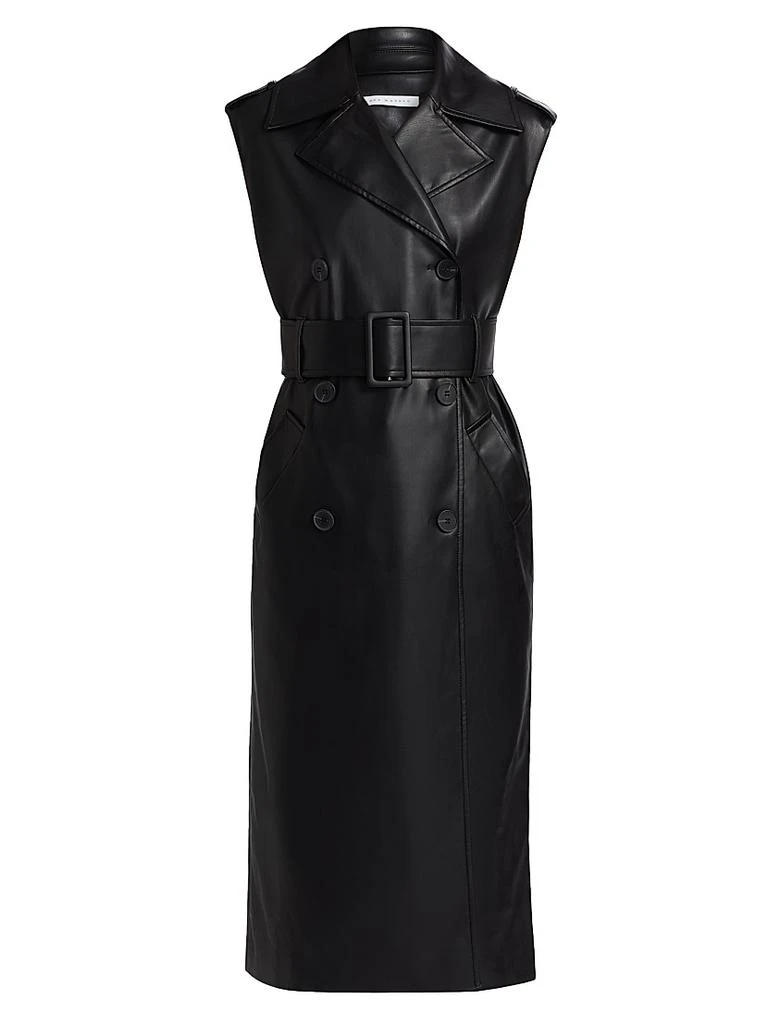Susana Monaco Faux Leather Sleeveless Trench Coat 1