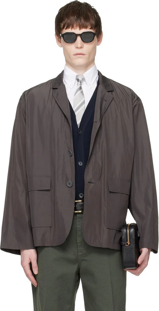 Thom Browne Gray Packable Flap Pocket Blazer
