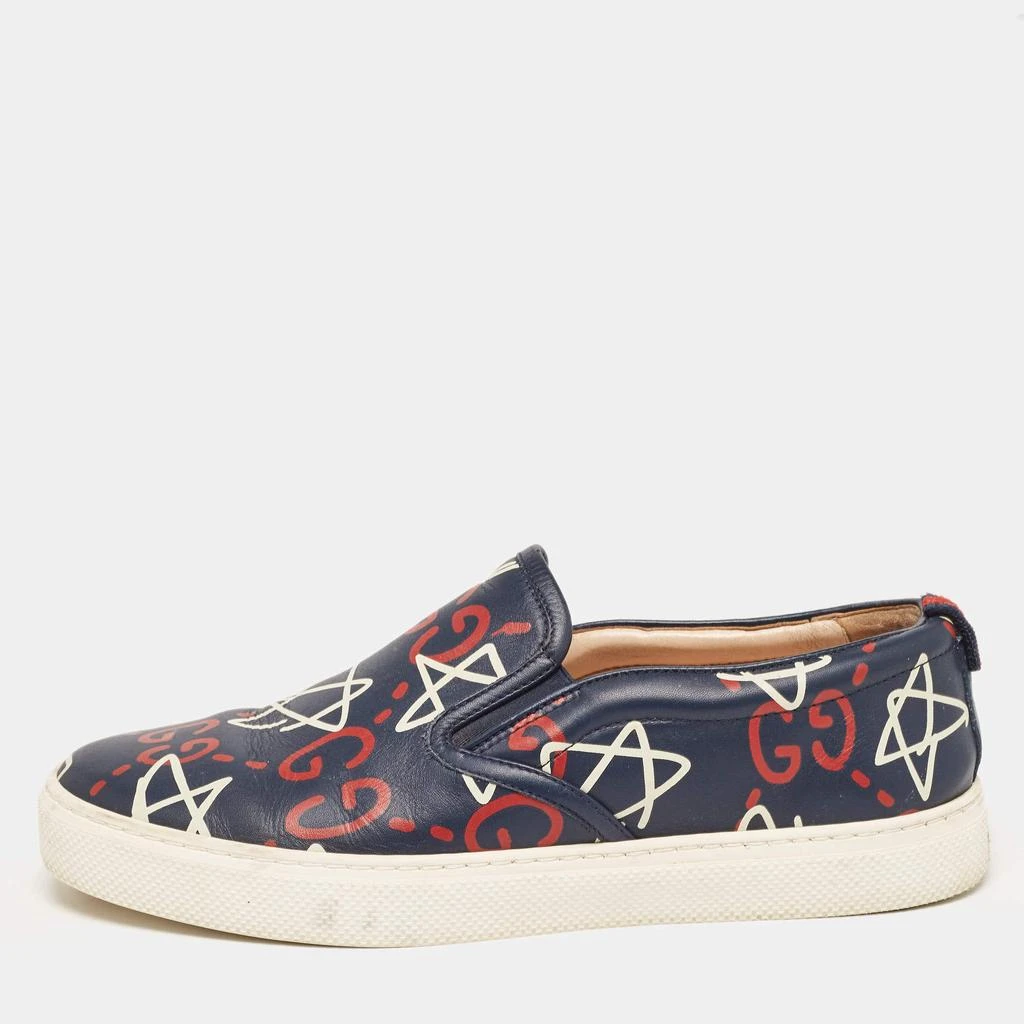 Gucci Gucci Navy Blue Leather Dublin Ghost Sneakers Size 41.5 1