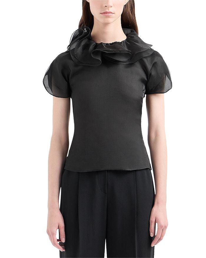 Emporio Armani Silk Ruffle Shirt
