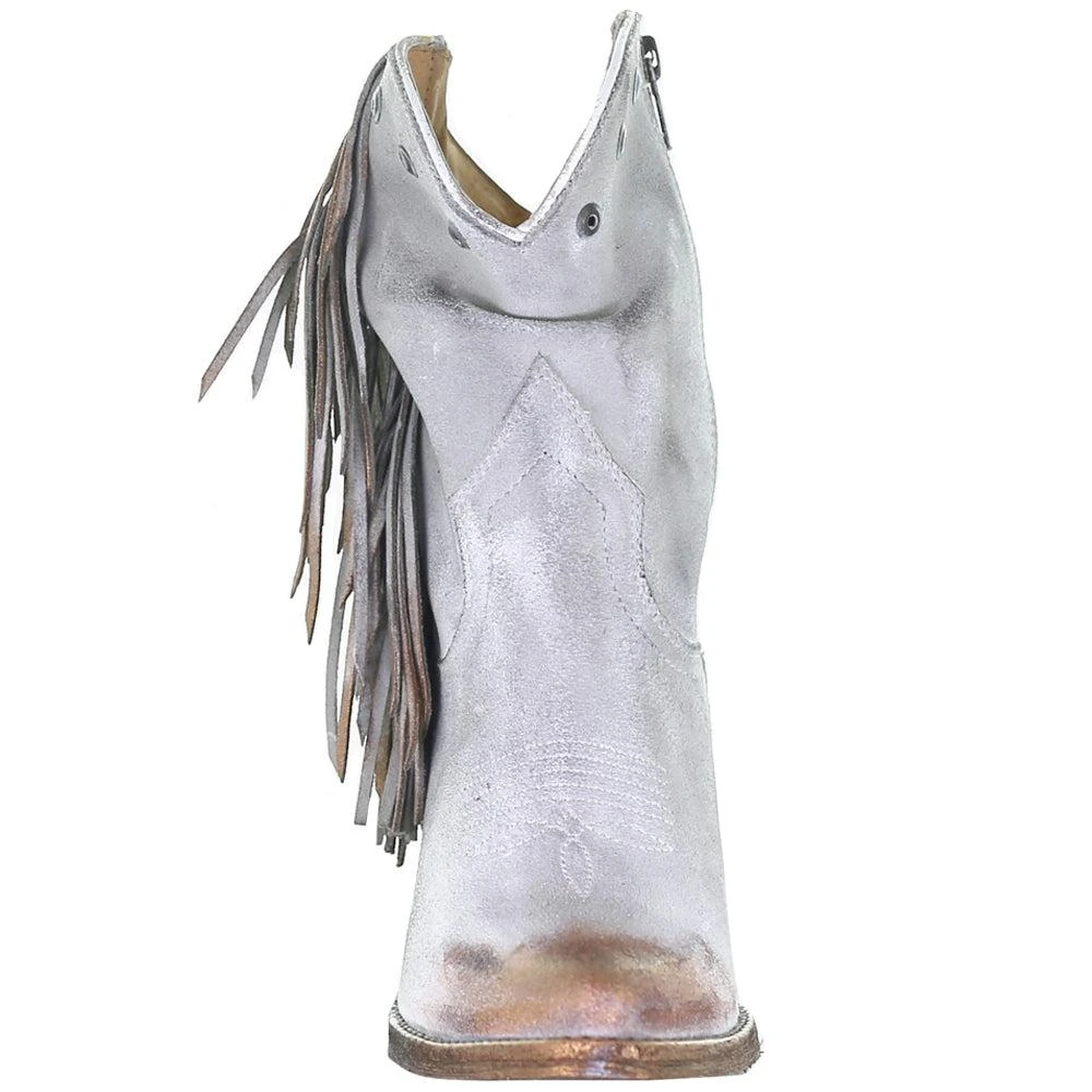 Circle G by Corral Fringe Studded Metallic Cowboy Booties 5