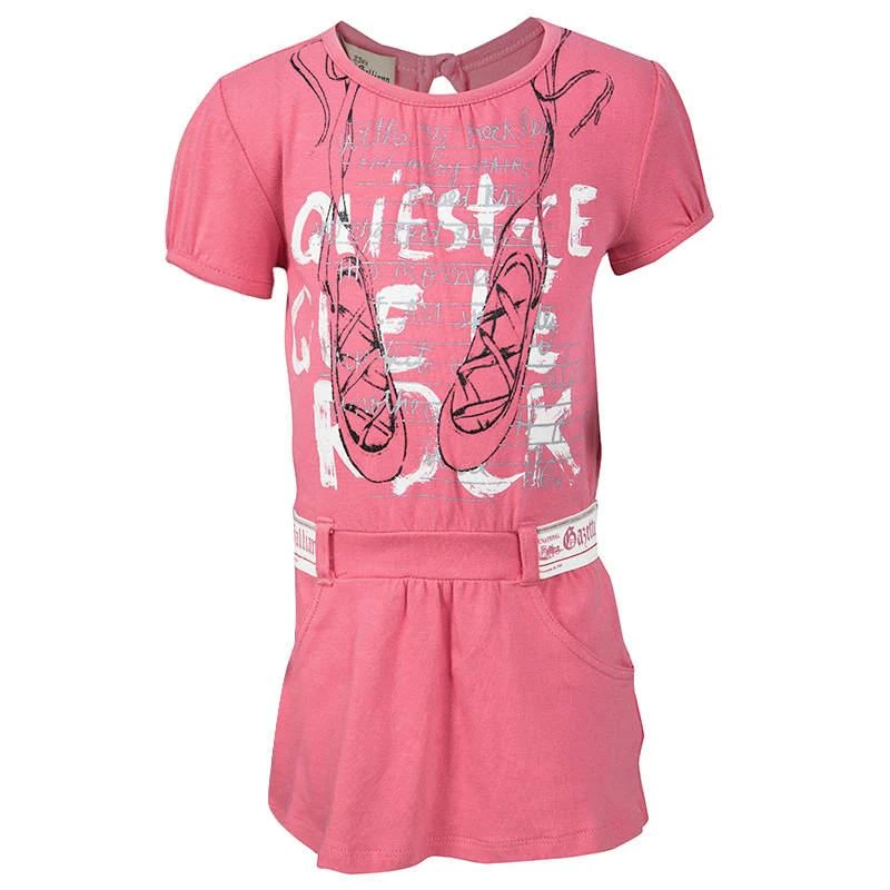John Galliano John Galliano Pink Printed Cotton Jersey T-Shirt Dress 9 Months 1
