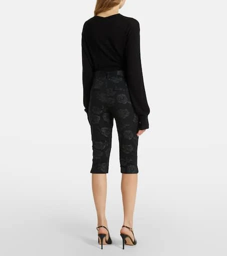 ROTATE Birger Christensen Floral jacquard capri pants 3