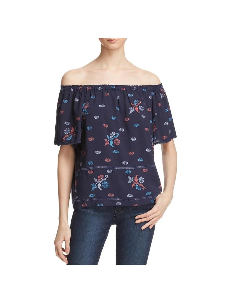 Beltaine Chole Womens Printed Off-The-Shoulder Blouse 1