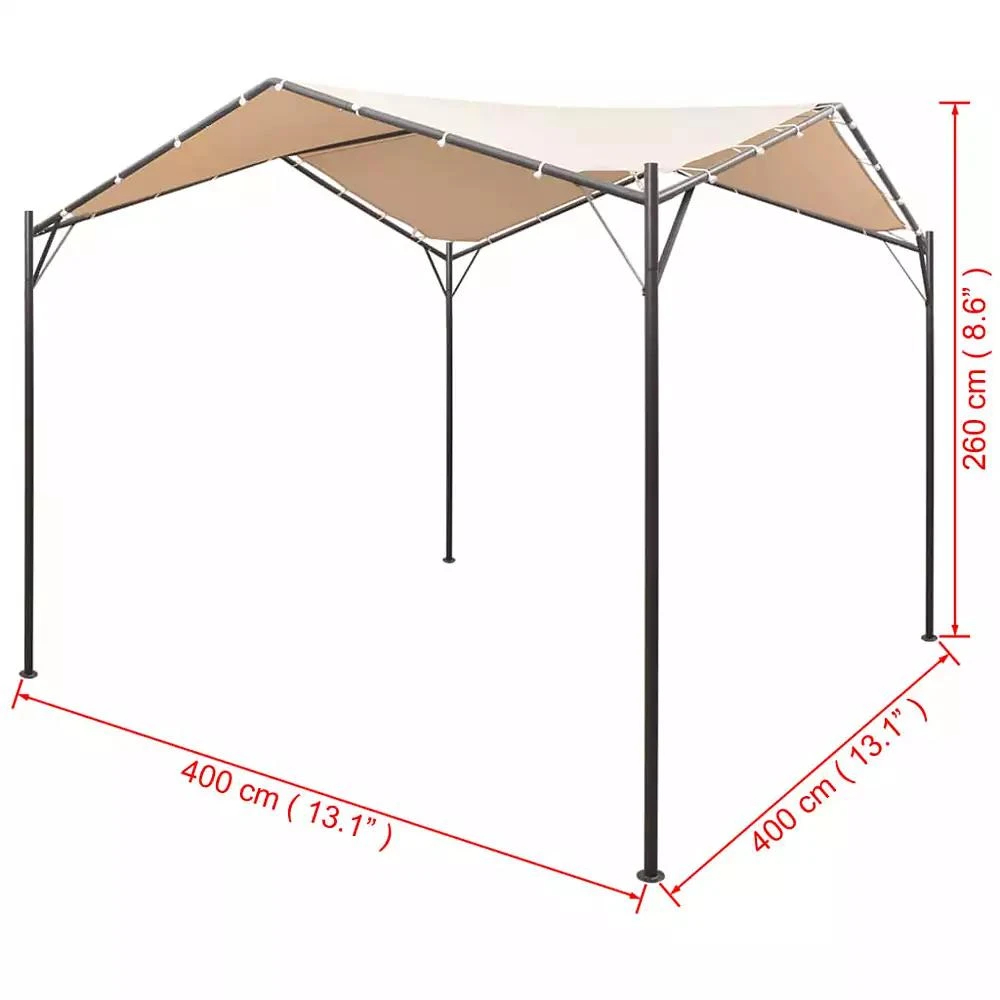 vidaXL Gazebo Pavilion Tent Canopy 13
 1"x13
 1" Steel Beige 3