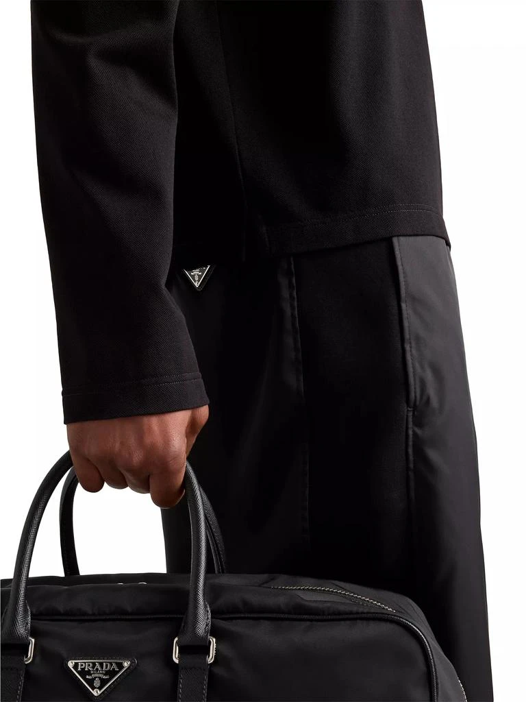 Prada Long Sleeved Piqué and Re-Nylon Polo Shirt 5