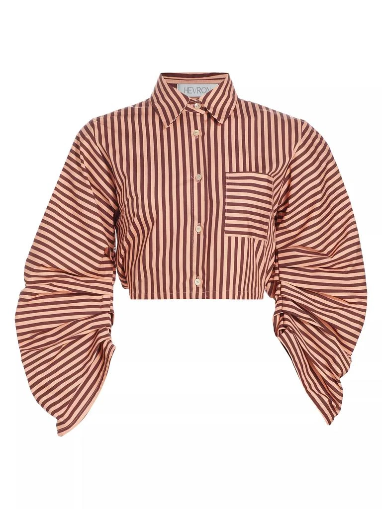 Hevron Raquel Striped Cotton Top 1
