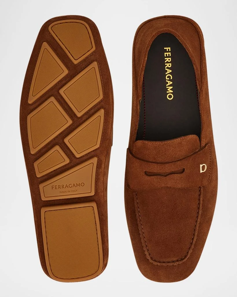Salvatore Ferragamo Men's Billion Folding Suede Loafers 6