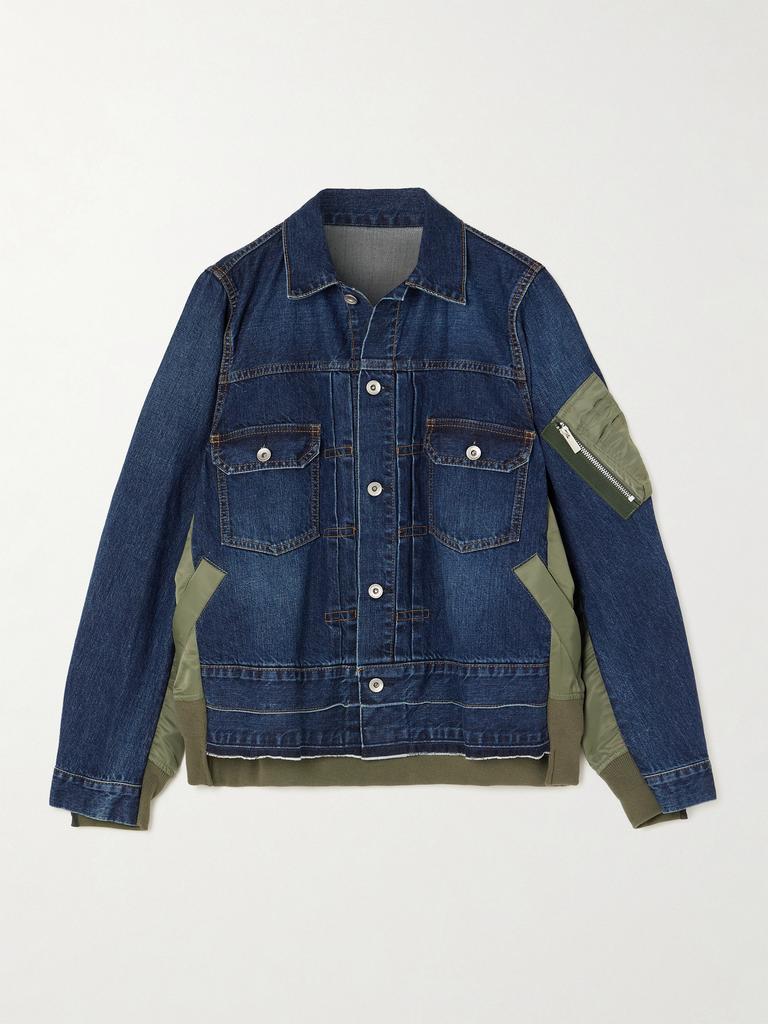 Sacai WOOL MELTON X NYLON TWILL QUILTED COAT - Coats