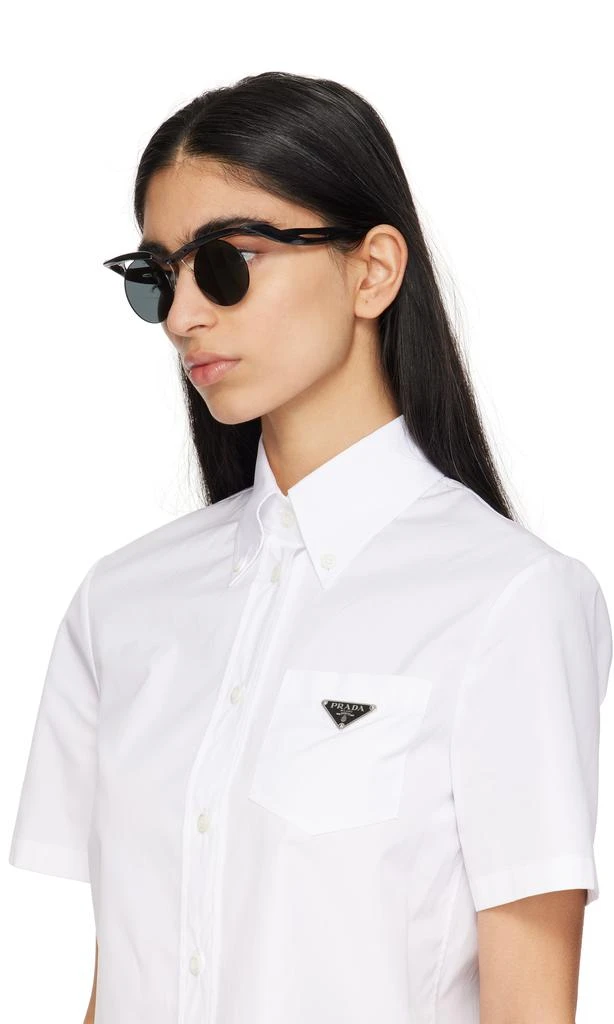 Prada Black Twisted Frame Circle Sunglasses 4