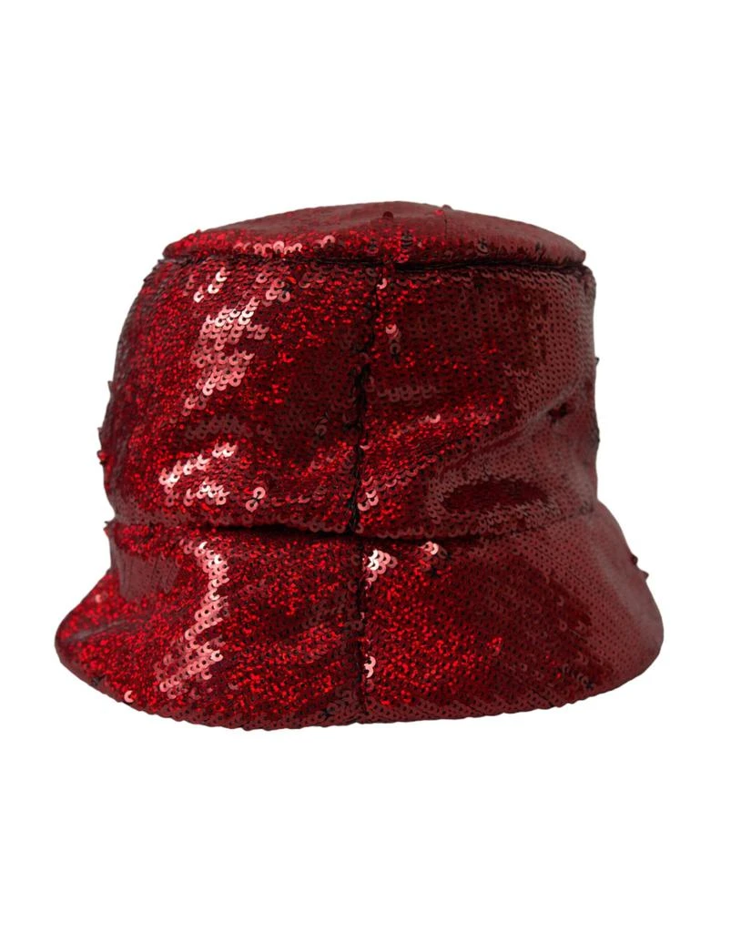 Dolce & Gabbana Red Sequined Nylon Bucket Hat Men 2