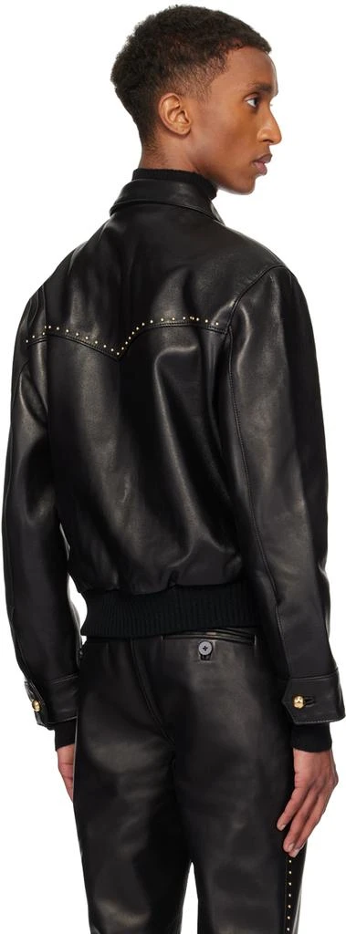 Ernest W. Baker Black Studded Western Harrington Leather Jacket 3