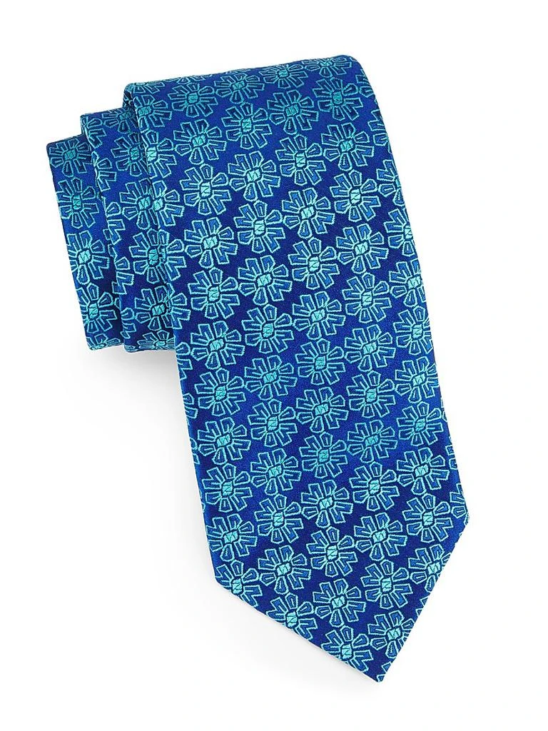 Charvet Flower Medallion Silk Tie 1