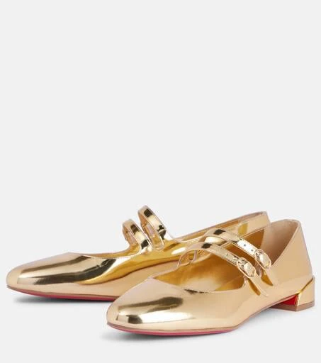 Christian Louboutin Sweet Jane mirrored leather Mary Jane flats 4